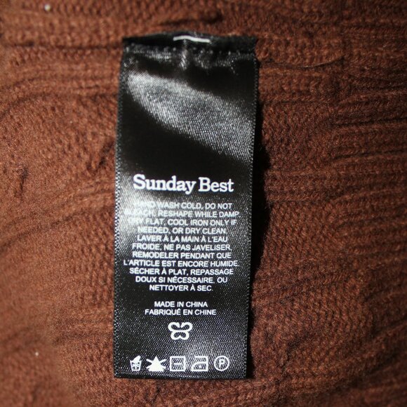 Aritzia Sunday Best Peggy Cropped crew neck wall blend knit Sweater size small - Picture 4 of 7